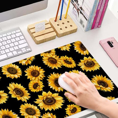 Large Mouse Pad Gaming Mousepad XL Sunflowers Desk Mat Mouse Pad Long 31.5x11.8 in Extended Big Cute Mouse Pad Waterproof Desk Pad with Non-Slip Base and Stitched Edges for Computer Keyboard - color: Sunflowers