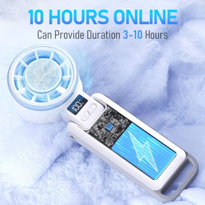 PlayHot Portable Handheld Cooling Fan, Travel Essentials, Gifts for Women | Instant Cooling, 10m/s Airflow, 5-Speed, 10H Max, USB-C Rechargeable, LED Display, 3-in-1 Foldable for Cruise, Beach Vacation - color: white