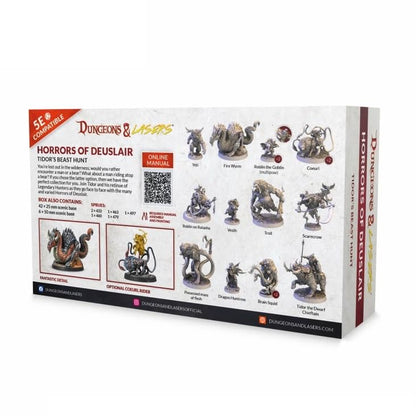 Dungeons & Lasers: Horrors of Deuslair - 15 Miniatures with Scenic Bases - DND Figurine Set for Tabletop RPG Games 5E Compatible - Unpainted and Unassembled - Ages 14+