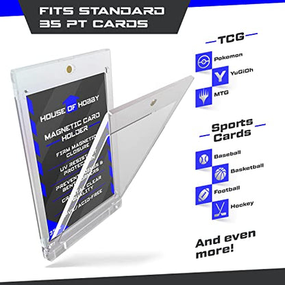 35pt Magnetic Card Holders, 10 Pack, Clear, Plastic, UV Resistant, Fits Card Protectors - size: 35pt Magnetic Card Holders (10pc)