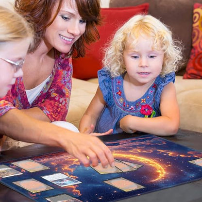 Card Playmat 70 x 40 cm Game Mats Tabletop Magic for MTG/TCG Cards, Trading Card Game Playing Stitched Commander Deck Gaming Desk Duel Mat Card Gameplay Mats, Fantasy Moon Stars - color: Fantasy Moon Stars, size: 27.5"X15.7"