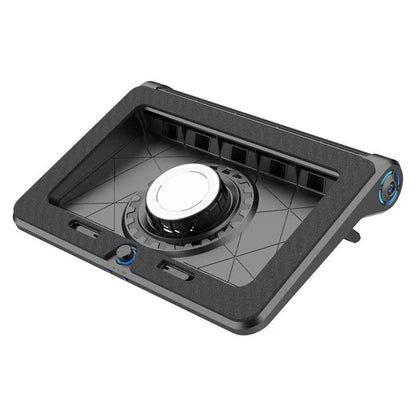 Cooling Pad for MacBook Air Pro 14 15 16 17 Inch Laptop, Semiconductor Cooler with Integrated Roller Fan, 5 Height Adjustment Ergonomic Design, Low Noise Quiet Operation for Mac Notebook (black) - color: Black