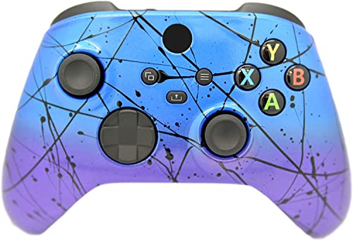 Hand Airbrushed Fade Custom Controller Compatible with Xbox Series X/S & Xbox One (Series X/S Blue & Purple) - color: Series X/S Blue & Purple