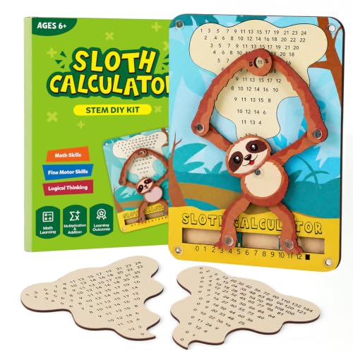 Sloth Calculator Math Toy, Montessori Math Manipulatives for Kids, Addition & Multiplication Practice Board, Hands-On STEM Learning Toy for Classroom & Homeschool, Gift for Ages 6+