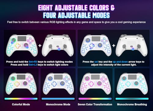 Gamrombo Gaming Controller for PlayStation 5 / PS5, PS4/PS3/PC/Switch/Steam Deck/Mac/Android/iOS with RGB LED Lights, Hall Triggers, Hall Joysticks, Marco, Audio Jack - Need to upgrade