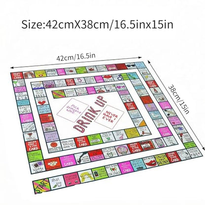 Second Edition Interactive Party Board Game Mat, Official Funny Group Game with Fun Challenges for Adults, Families & Friends’ Gatherings (2-8 Players)