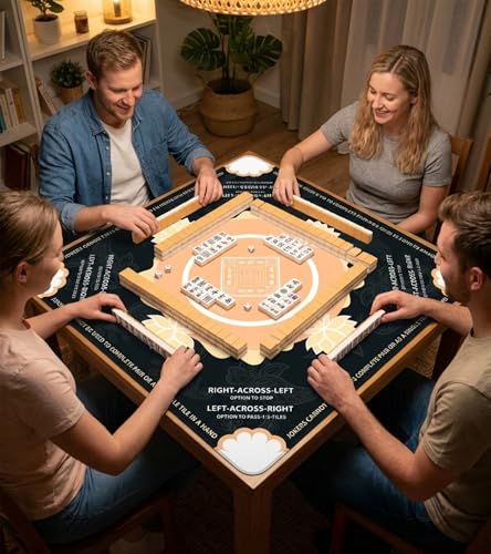 Mahjong Mat for Table, American Mahjong Mat(Black) | 31.5" x 31.5",Anti-Slip, Noise-Reducing Gaming Mat for Mahjong/Poker/Board Games/Card Games/Dominoes - color: Black