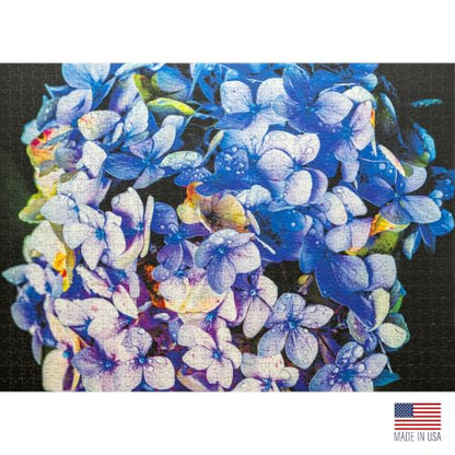 Dew Kissed Hydrangea, Premium 1000 Piece Jigsaw Puzzle for Adults, Glare-Free, Soft-Touch Puzzles, Made in USA, Puzzle Lovers Gift Ideas, 26.6" x 19.25" - color: Dew Kissed Hydrangea