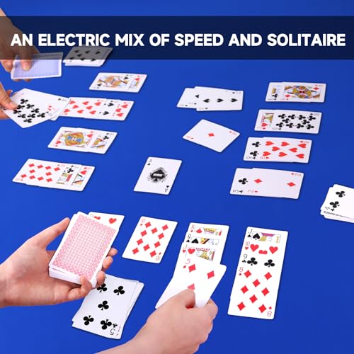 GSE 12-Deck Nertz Card Game, Standard Playing Cards Bulk, 12 Unique Colors | Multiplayer Solitaire Cards Compatible with Poker, Blackjack, Rummy, Go Fish, Bridge, For Family Game Night, 3.5 x 2.5 Inches - style: 12-Deck