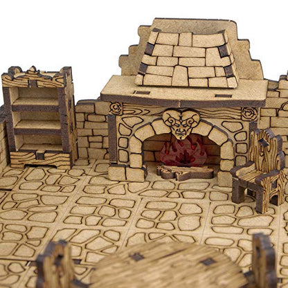 TowerRex Dungeon D&D Terrain, Tabletop Battle Map, DND Accessories, Set for Dungeons & Dragons, Pathfinder, Warhammer, Wargaming Terrain, TTRPG Scenery Kit for 28mm 32mm Miniatures