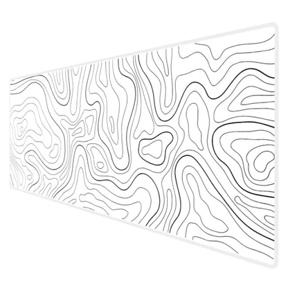 Large Gaming Mouse Pad Extended XXL Mouse Mat Long Desk Pad with Stitched Edges for Keyboard Home Office Gaming Work Big Desk Pad (35.4x15.7x0.12IN, 90x40),White Topographic - color: White Topographic