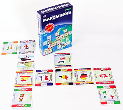 MAPOMINOES Europe – The Ultimate Geography Game – Fun and Educational Travel Card Game About Connecting European Countries for Kids Teens and Adults. Like Dominoes with maps.