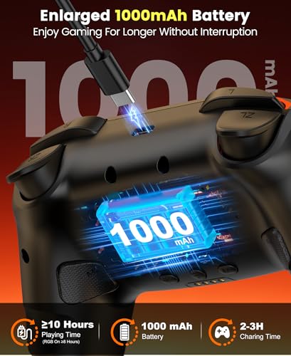 Switch 2 Pro Controller with Charging Dock, 1000mAh Battery, Wireless Bluetooth Controller with Hall Effect Joysticks & Triggers, for Switch2/Switch/Switch OLED/Switch Lite, with 7 Light Modes/Paddle/Turbo/Motion - color: Orange