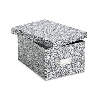 Oxford 40590 Reinforced Board Card File, Lift-Off Cover, Holds 1,200 5 x 8 Cards, Black/White - size: 5" x 8"