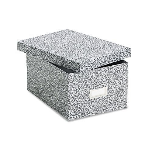 Oxford 40590 Reinforced Board Card File, Lift-Off Cover, Holds 1,200 5 x 8 Cards, Black/White - size: 5" x 8"