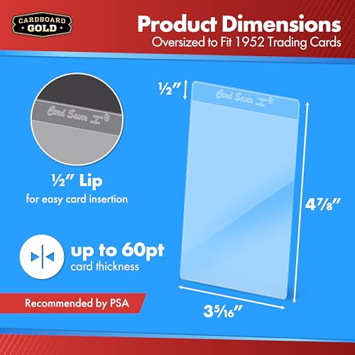 Cardboard Gold Card Saver 1 - Semi Rigid Card Holders - 200 Count | PSA BGS SGC Grading Submissions, Acid-Free Polypropylene Protectors, Trading Baseball Sleeves, Binder Storage Compatible - size: 200 Card Savers, style: Modern