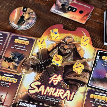 Dice Throne Box Game - Strategic Dice & Card Battler (Gunslinger v Samurai) - style: Gunslinger v Samurai