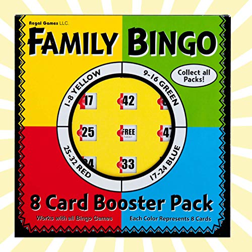 Regal Bingo Bulk Bingo Cards with Sliding Windows - Reusable Large Print Bingo Game Cards for Adults Large Group - 8 Pack, Yellow - color: Yellow (1-8)