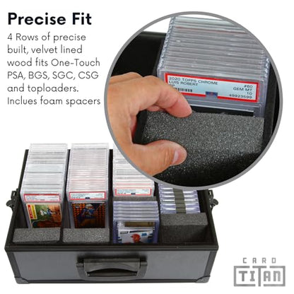 Card Titan All In One Trading Card Storage Box - Graded Cards Toploader and One Touch Card Holder Sports Cards Case with Removable Lid - Fits Graded Slabs, Toploaders and Magnetic Cases