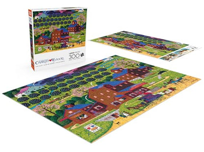 Buffalo Games – Plum Valley - Charles Wysocki - 300 Oversized Piece Jigsaw Puzzle Larger Shapes - Great for Adults, Seniors, Easy to Grip