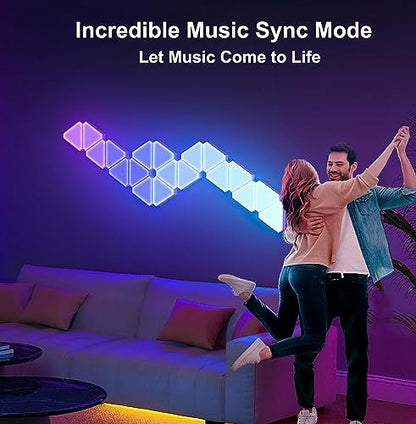 Triangle LED Lights for Gaming Setup, RGB Triangle Wall Lights for Bedroom, Smart Home Light Panels Works with Alexa Google Assistant,APP/Voice/Remote Controlled,Music Sync Gaming Room Decor,12 Pack