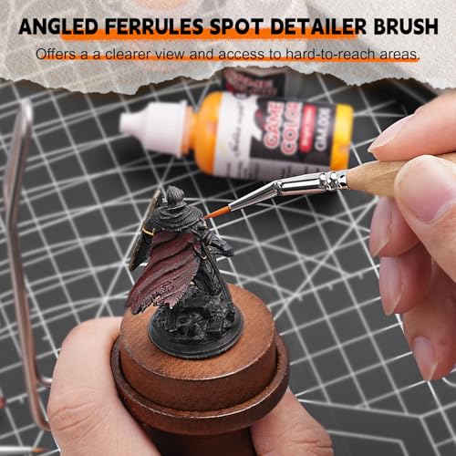 Golden Maple Detail Paint Brush Set, 15pcs Miniature Paint Brushes with Triangular Handles for Fine Detailing & Art Painting - Acrylic, Oil, Watercolors & Paint by Number, Models, Figurine, Craft - color: Wooden