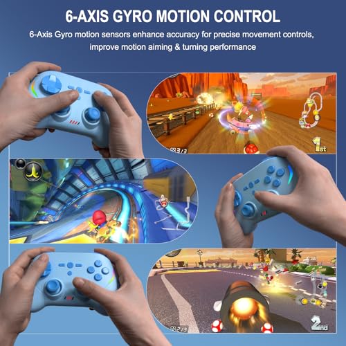 Joso Mobile Gaming Controller, Wireless Game Controller for iPad/Tablet/iPhone/Android/Switch/Switch 2/Lite/OLED/PC, Handheld Gamepad with Hall Effect Joysticks/Triggers/6-Axis Gyro - Blue - color: Blue