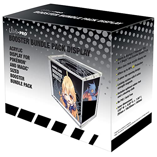 Ultra PRO - Acrylic Display Box for Pokémon and Magic Sized Booster Bundle Pack - Protect Your Collectible Cards, and Gaming Cards in Original in Box Condition (3.62" W x 6.83" D x 7.56" L) - size: 3.62"W x 6.83"D x 7.56"L