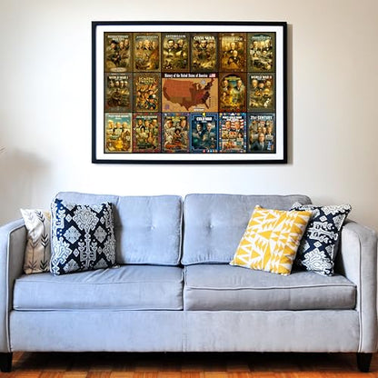 Think2Master History of the United States 1000 Pieces Large Format Jigsaw Puzzle: 13+, Seniors, Adults. Great Gift. Presidents, Key Events & ERAS from 1776 to Today. Size: 26.8” X 18.9” - style: USA History