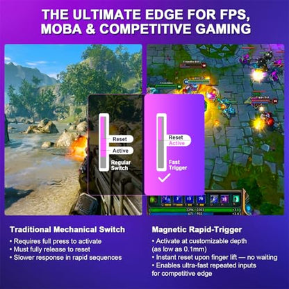 WIN60 HE 60% Mechanical Keyboard Wired, Hall Effect Gaming Keyboard Magnetic Switch Hot Swappable, Adjustable Actuation Rapid Trigger 8000Hz Polling Rate, RGB Keyboard - color: WIN60 Side-printed Black