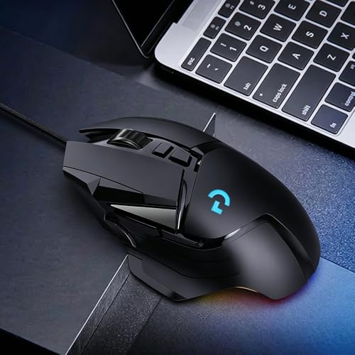 G502 High Performance Wired Gaming Mouse, Ergonomic RGB Gaming Mouse Wired with 7200 Adjustable DPI, 8 Programmable Buttons, Professional Software for Gamer Office [Black]