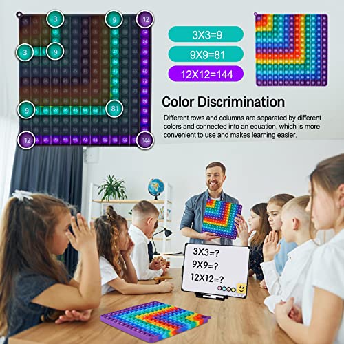 Multiplication Game Table pop and Digital Addition Tables 12x12 Multiplication Table Math Toys, Yadisheng Rainbow Dimple Toys Math Operations it Multiplication Chart Board - size: 20cm Right Angle Rainbow