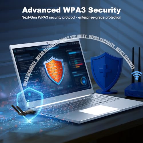 NEWFAST AC1300 USB WiFi Adapter for Desktop PC U327, 2.4G/5G Dual Band Wireless Network Transceiver Adapter with Dual Antennas, Wireless WiFi Adapter Dongle Compatible Windows 8/8.1/10/11