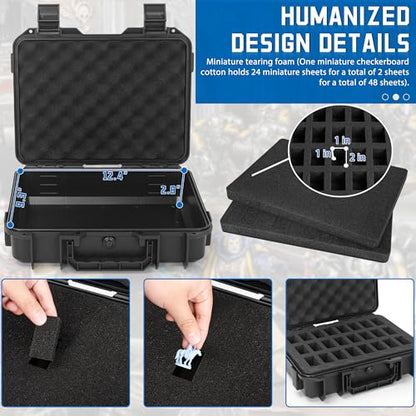 Miniature Storage Figure Hard Shell Case, 48 Slots DND Minis Carrying Case | Figurine Hard Case Compatible with D&D DND Minis and More, with 2 Customizable Foam Layer, Water-resistant - style: 48 Slots