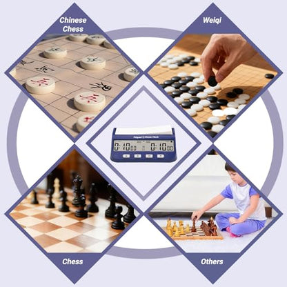 Chess Clock, Competition Specific Chess Timer, Portable Digital Electronic Large Screen Chess Clock,Suitable for Timers in Chess, Go, Checkers, and Other Board Games (Navy Blue) - color: Navy Blue