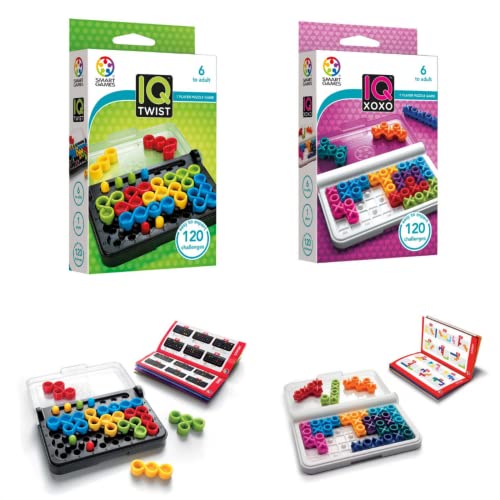SmartGames IQ Bundles Color Series: IQ Twist & IQ XOXO 240 Challenges for Ages 6-Adult - style: IQ Twist & IQ XOXO