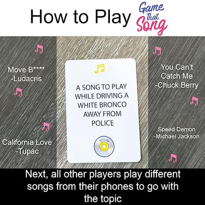Game That Song 90's Mix Expansion - 50 New Cards - Music Card Game for Family, Adults, and Teens. Hilarious, Addictive, and Competitive Fun for Game Nights! - style: Retro