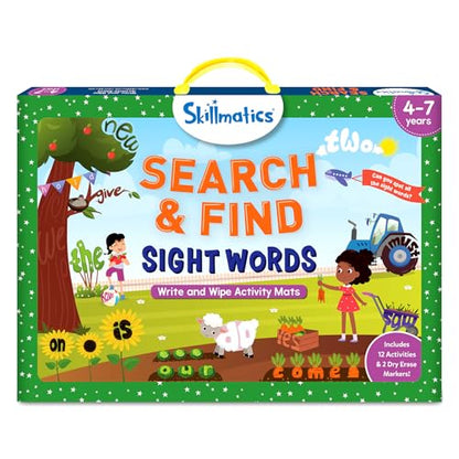 Skillmatics Search and Find Sight Words Educational Game - Reusable Preschool Learning Activities, Perfect for Toddlers & Kids Who Love Toys, Builds Vocabulary, Gifts for Ages 4, 5, 6, 7 - style: Search & Find Sight Words