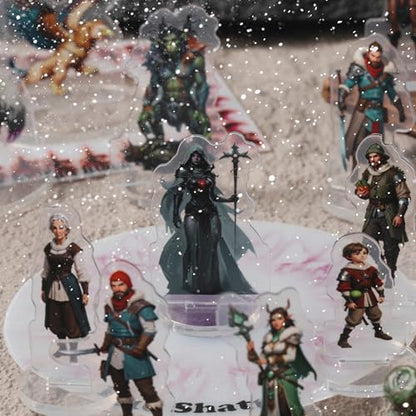 iPEAU|Dungeons and Dragons Arctic Miniatures DND Starter Set for Beginner 47 Minis for D&D 5E Flat Plastic Figures for Pathfinder TTRPG Tabletop RPG Games Accessories Gift for DM - style: 2d-mini-ArcticB