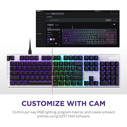 NZXT Function - Full Size Mechanical Keyboard - White - color: White, size: Full Size, style: Function