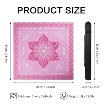 Pink Mahjong Mat (33"x33"),Neoprene Mahjong Mat with Soft Surface for Poker, Cards,Dominoes,Tile Games,Easy to Carry Outdoor with Storage Bag - style: Pink Floral