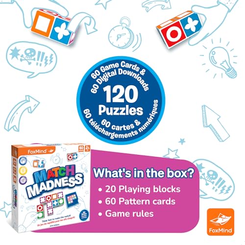 FoxMind Match Madness Board Game, Visual Recognition Matching Board Game, Family Puzzle Game to Develop Kids Problem Solving Skills - style: Match Madness