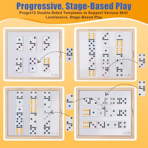 Match The Dots Dominos Memory Game for Seniors, Wooden Board Kit | Dementia activities, Memory Games & Cognitive Training, Elderly Therapy Products, Templates & Storage Bag