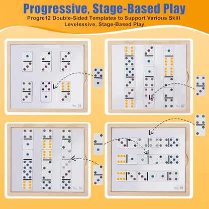 Match The Dots Dominos Memory Game for Seniors, Wooden Board Kit | Dementia activities, Memory Games & Cognitive Training, Elderly Therapy Products, Templates & Storage Bag