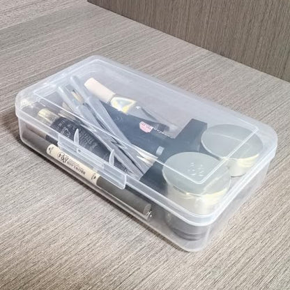4 Pack Rectangular Clear Plastic Storage Containers, 8x4.7x2.3 inch | Hinged Lid, For Beads and Small Craft Items - size: 8 x 4.7 x 2.3 inch