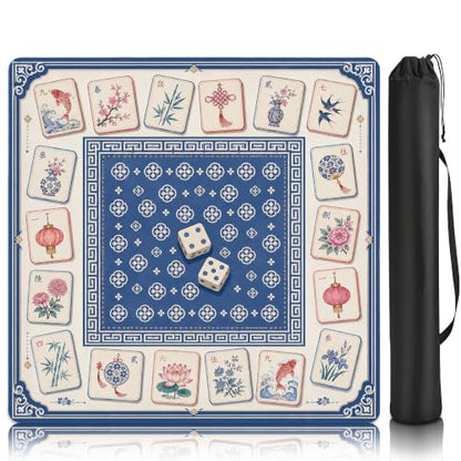 Dice Board Mahjong Mat for Table 31.5''x31.5'', Non-Slip Noise Reduction Mah Jongg Mats with Carrying Bag for American Mahjong, Poker, Board Games, Card Games & Dominoes - color: Dice Mahjong Board