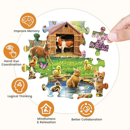 500 Piece Puzzles for Adults Funny Cat Animal Jigsaw Puzzles 500 Pieces Adult Puzzles Pet Lover Family Challenging Game Gift for Friends 20.5x15IN - style: Farm