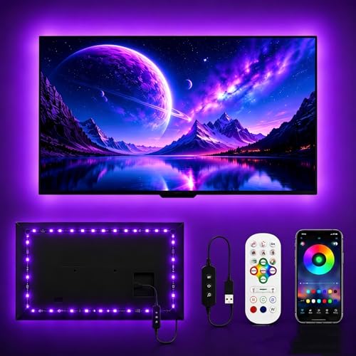 MORIACC LED Lights for TV, 13.1ft Behind TV Backlight for 32-65 Inch TV, Music Sync Strip Lights with APP and Remote Control, USB Powered for Gaming Bedroom Home Decor - size: 13.1 FT