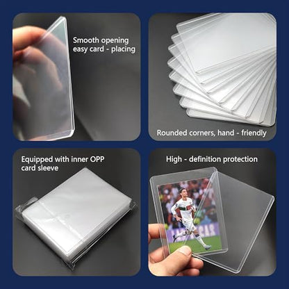 2000 Card Sleeves Top Loaders for Cards, 35pt 3"x4" (1000Soft+1000Hard) | Playing Cards Holders Fit 2.5"x3.5" Sports Trading Cards, Kpop Photocards, Game Cards, HD Anti-Scratch for Collect & Display - size: 1000 Hard Sleeves + 1000 Soft Sleeves