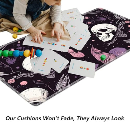 Raven Skulls for MTG & TCG Playmat Mouse Pad, 24" x 14" Game Mat for MTG/RPG/CCG Trading Card Game Playmats Table Mat Perfect for Card Games Video Games Computer Office